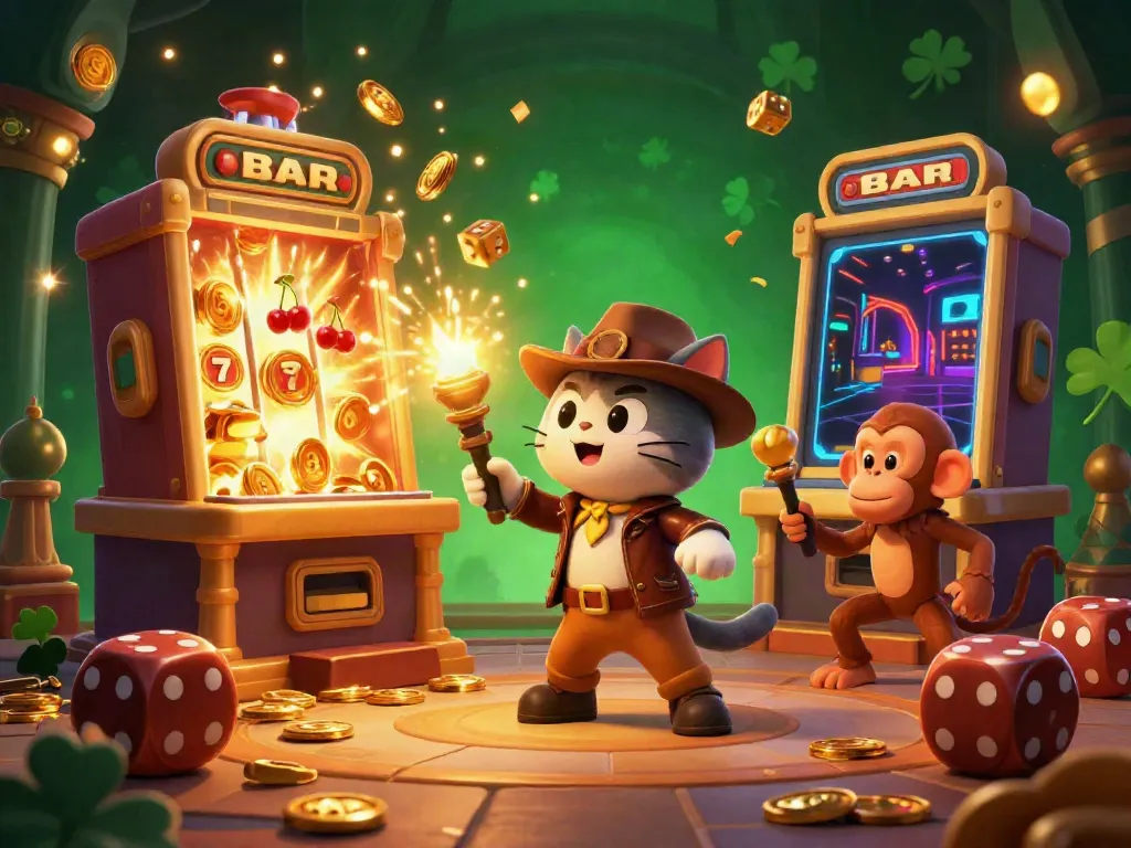 Experience the engaging features of trang chủ 789win with a vibrant scene showcasing a cartoon adventurer discovering casino treasures.