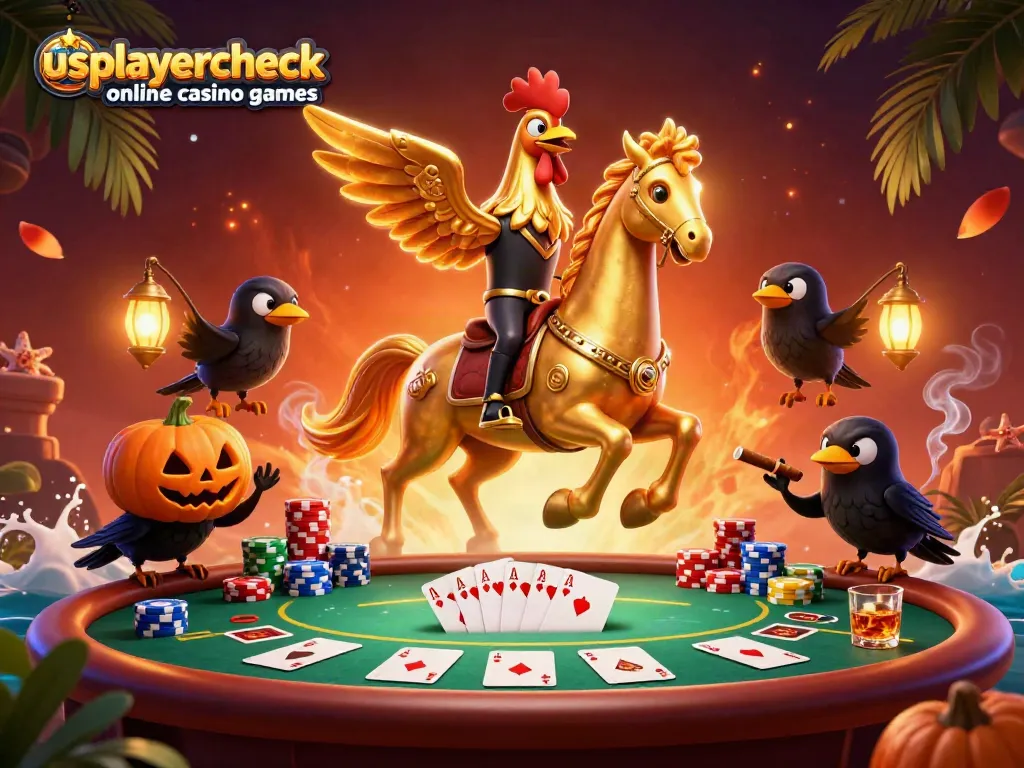 Experience thrilling games with usplayercheck online casino games, featuring unique characters in a vibrant casino scene.