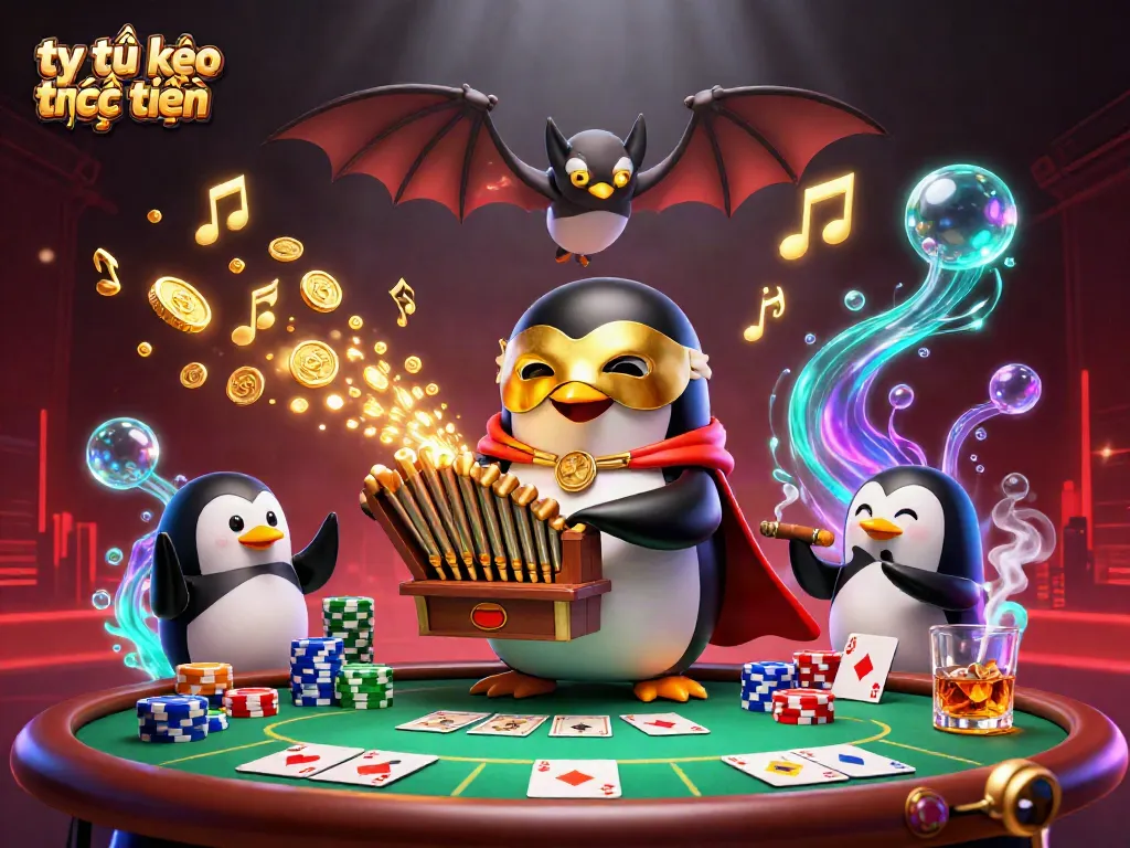 Engage with tỷ lệ kèo trực tuyến using a dynamic casino scene featuring exciting characters and gaming action.