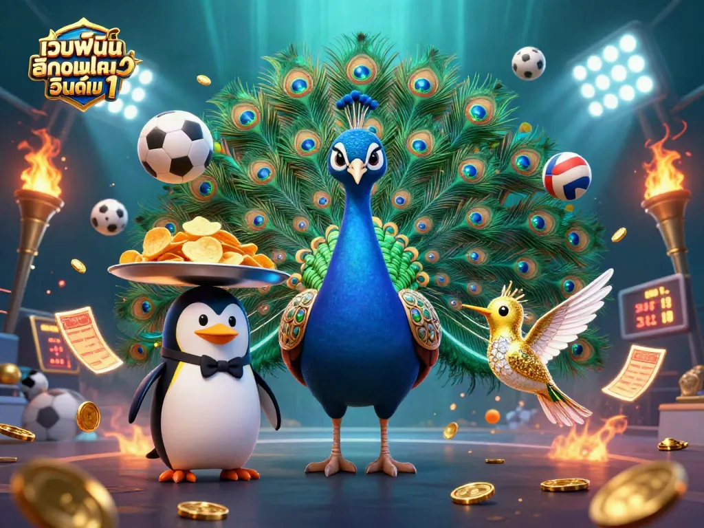 การเดิมพันในเว็บพนันออนไลน์ อันดับ 1 กับการแสดง 3D ของนกยูงและเพนกวิน