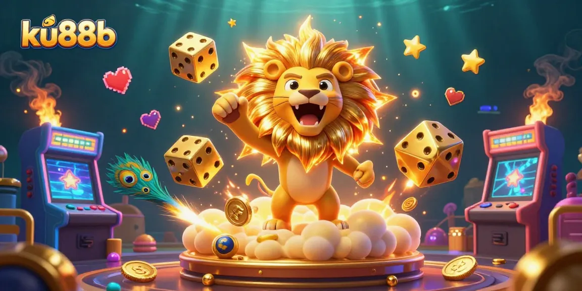 Spin the reels with ku88b in a vibrant 3D casino scene, vibrant elements and exciting gameplay.