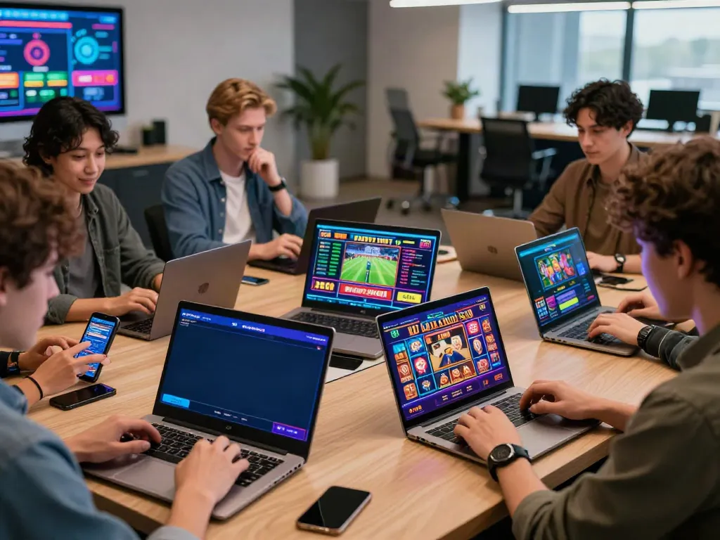 Engaging online gambling experience at fabet featuring players in a dynamic environment.