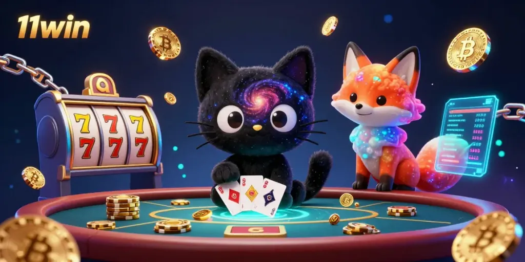 Experience thrilling gameplay with 11win as a black hole cat enchants the cosmic casino.