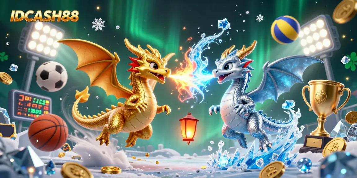 Engage with IDCASH88 in a 3D dragon-themed scene with exciting gaming elements and dynamic visuals.