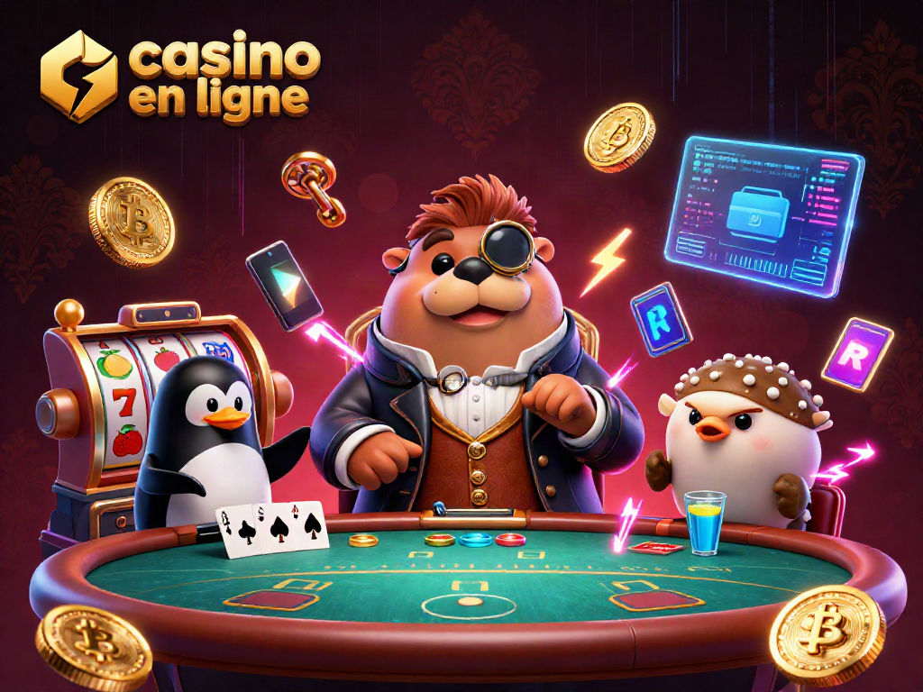 Jouer à des jeux de casino en ligne avec un phoque et un poisson-globe pour le divertissement.