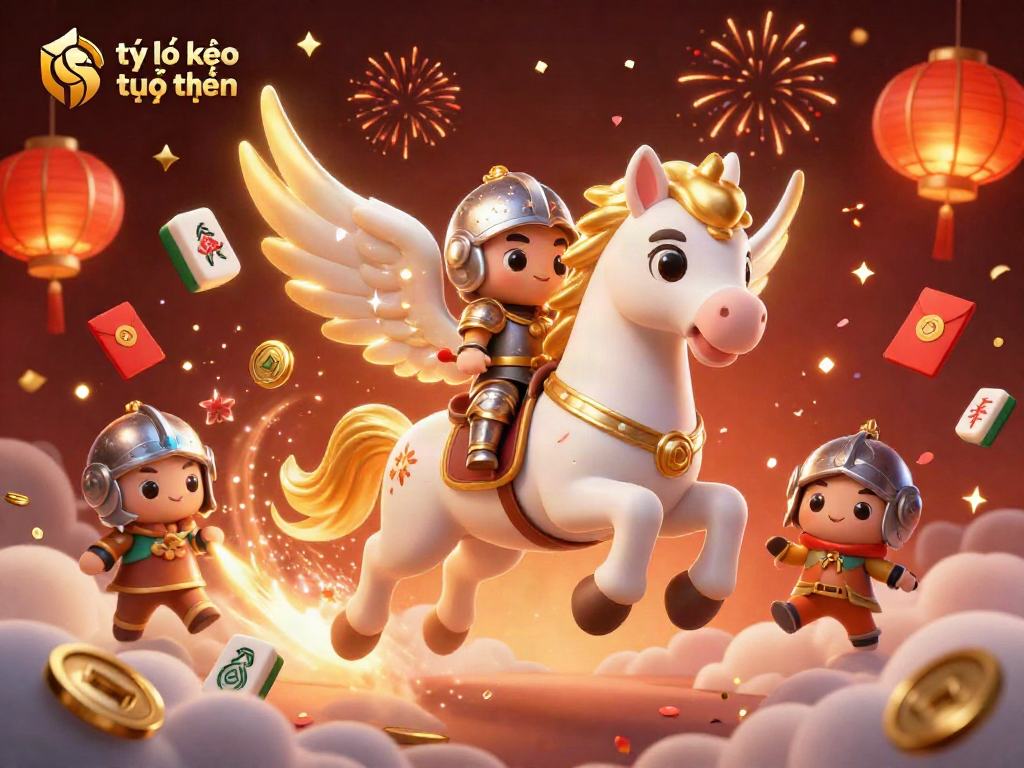Engage with tỷ lệ kèo trực tuyến in a dynamic scene featuring celestial elements and festive gambling motifs.