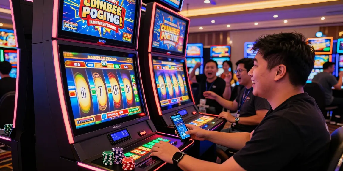 Engaging player enjoying Link Slot Gacor Kartupoker with vibrant casino ambiance
