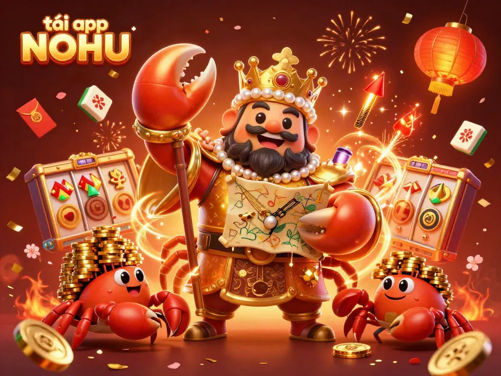 Spin and win with tải app NOHU, where exciting rewards await in a vibrant, interactive casino scene.