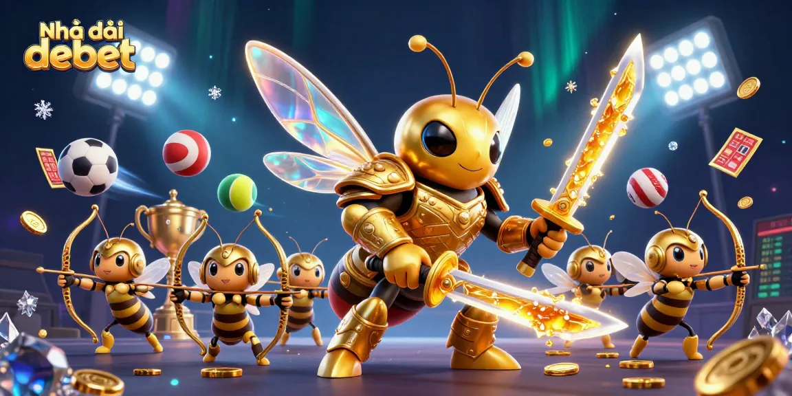 Engage with Nhà cái debet's vibrant 3D sports betting scene featuring dynamic characters and elements.