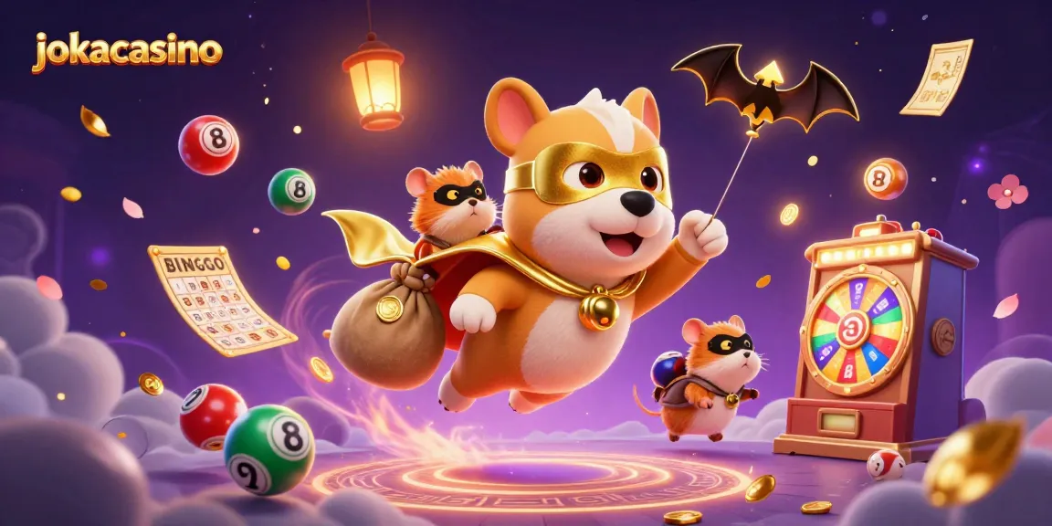 Engage with the vibrant jokacasino world featuring a superhero dog and dynamic casino elements.