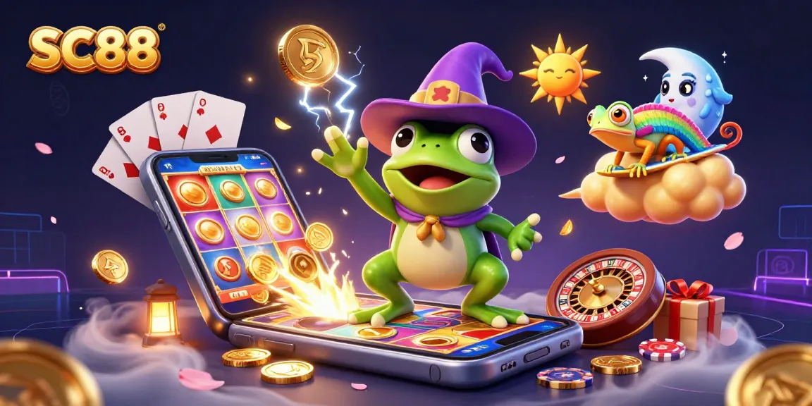 Win big at SC88 with an enchanting 3D illustration of games and treasures.
