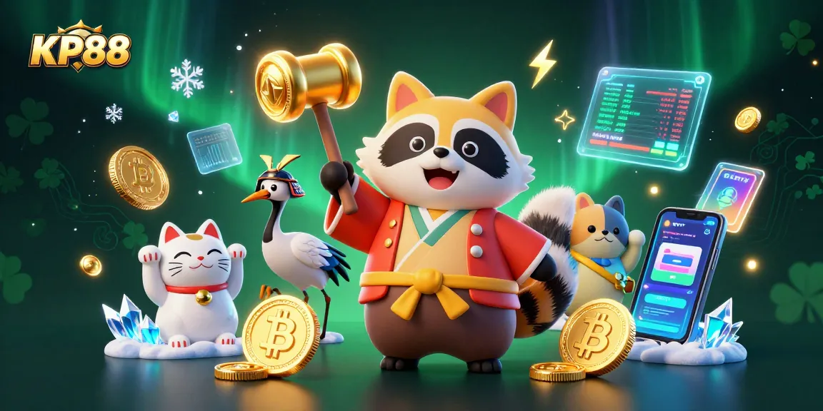 Experience winning strategies with KP88 in this vibrant, detailed online casino illustration